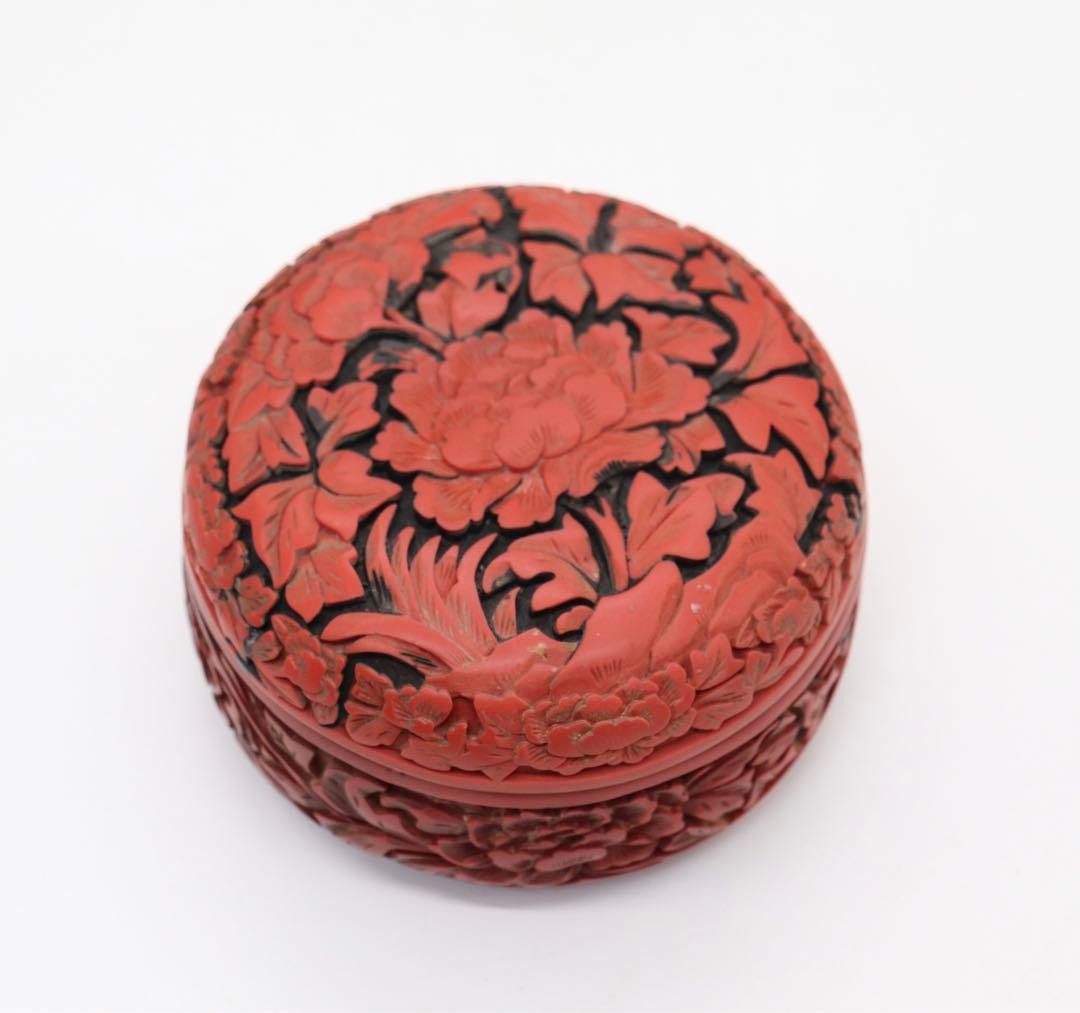 堆朱　蓋物　送料込み0201