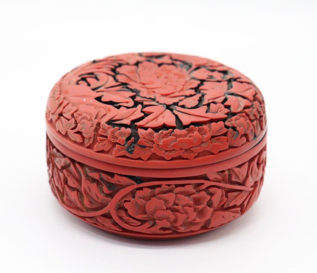 堆朱　蓋物　送料込み0201