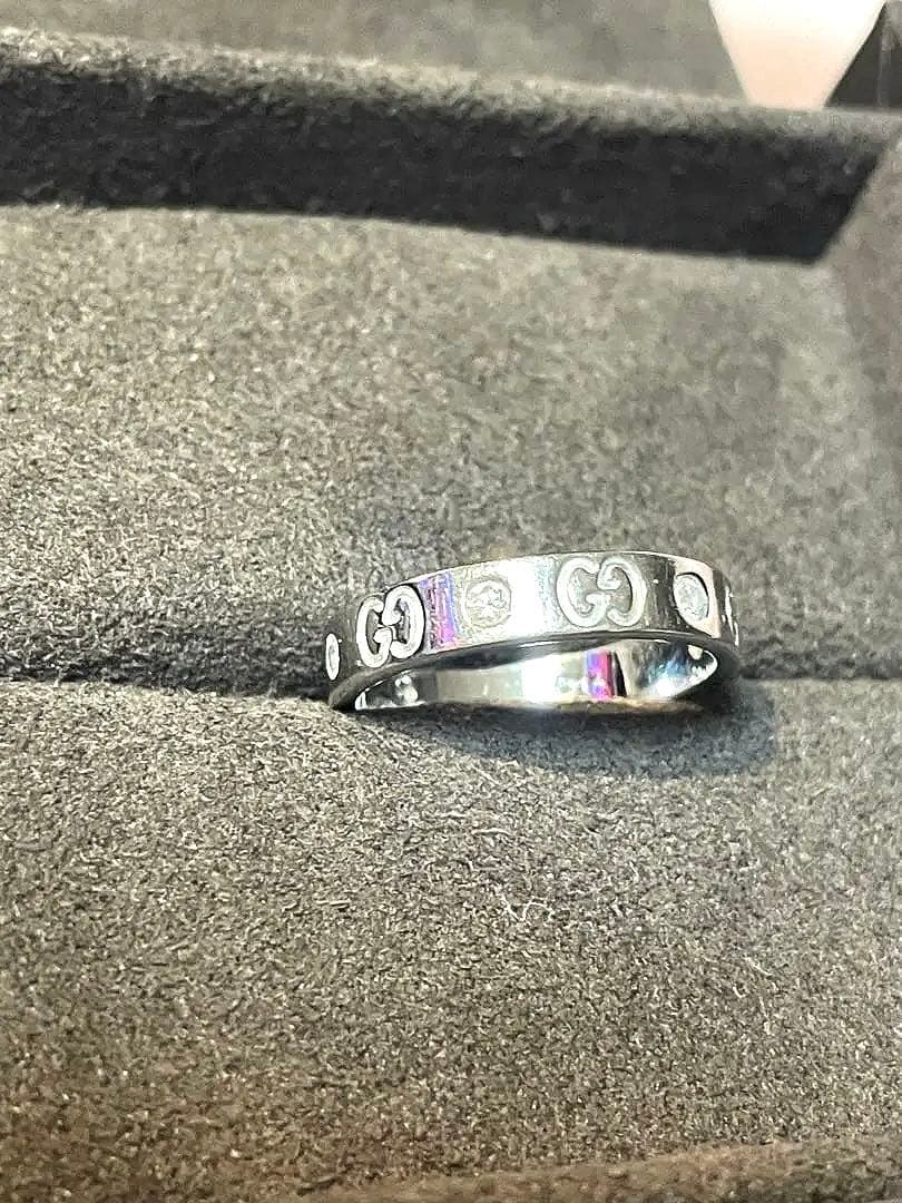 G U C C I アイコンリングダイヤモンド６Ｐ K１８W G １４