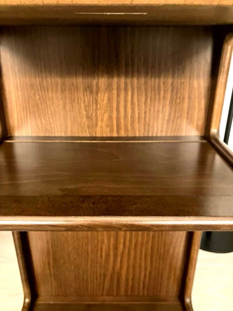 美品 オールドカリモク オープンシェルフ 花台 ナイトテーブル ヴィンテージ