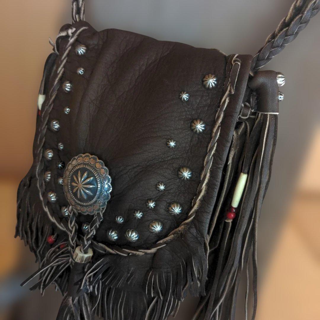 エルクスキン（大鹿革）メディスンバッグ　焦茶