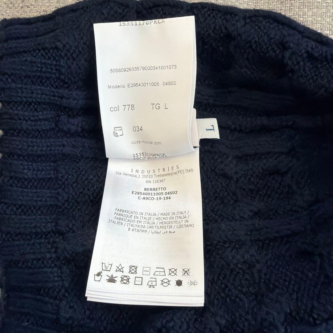 モンクレール　ニット帽　キッズ　ネイビー　L