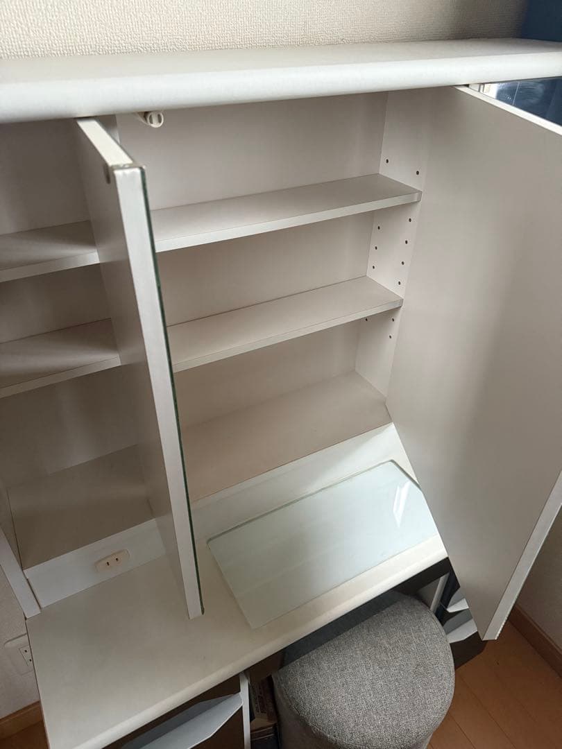 ホワイト×ブラック　三面鏡　ドレッサー　静岡県