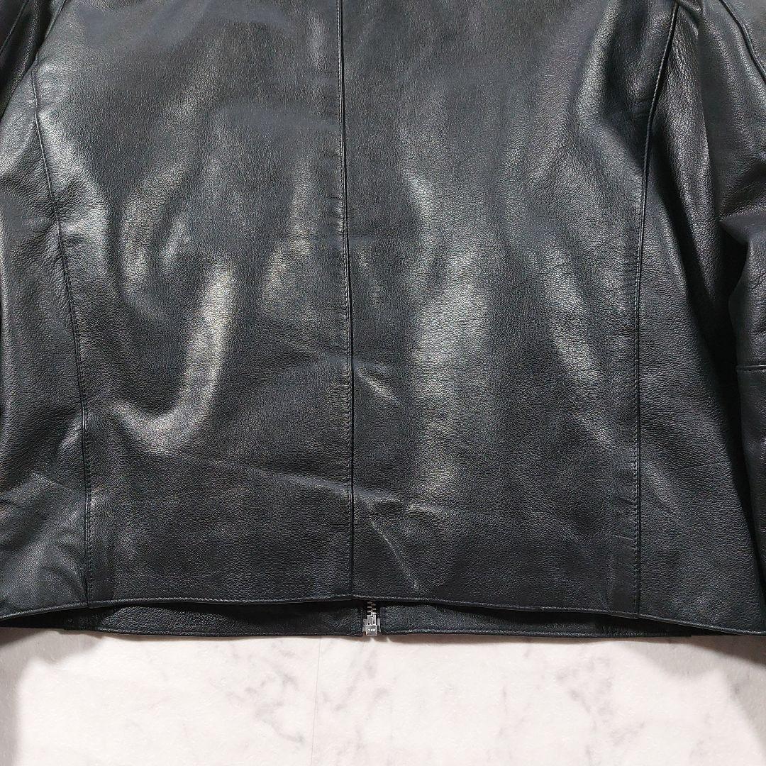 エイソス  本革 シングルライダースジャケット S相当 黒