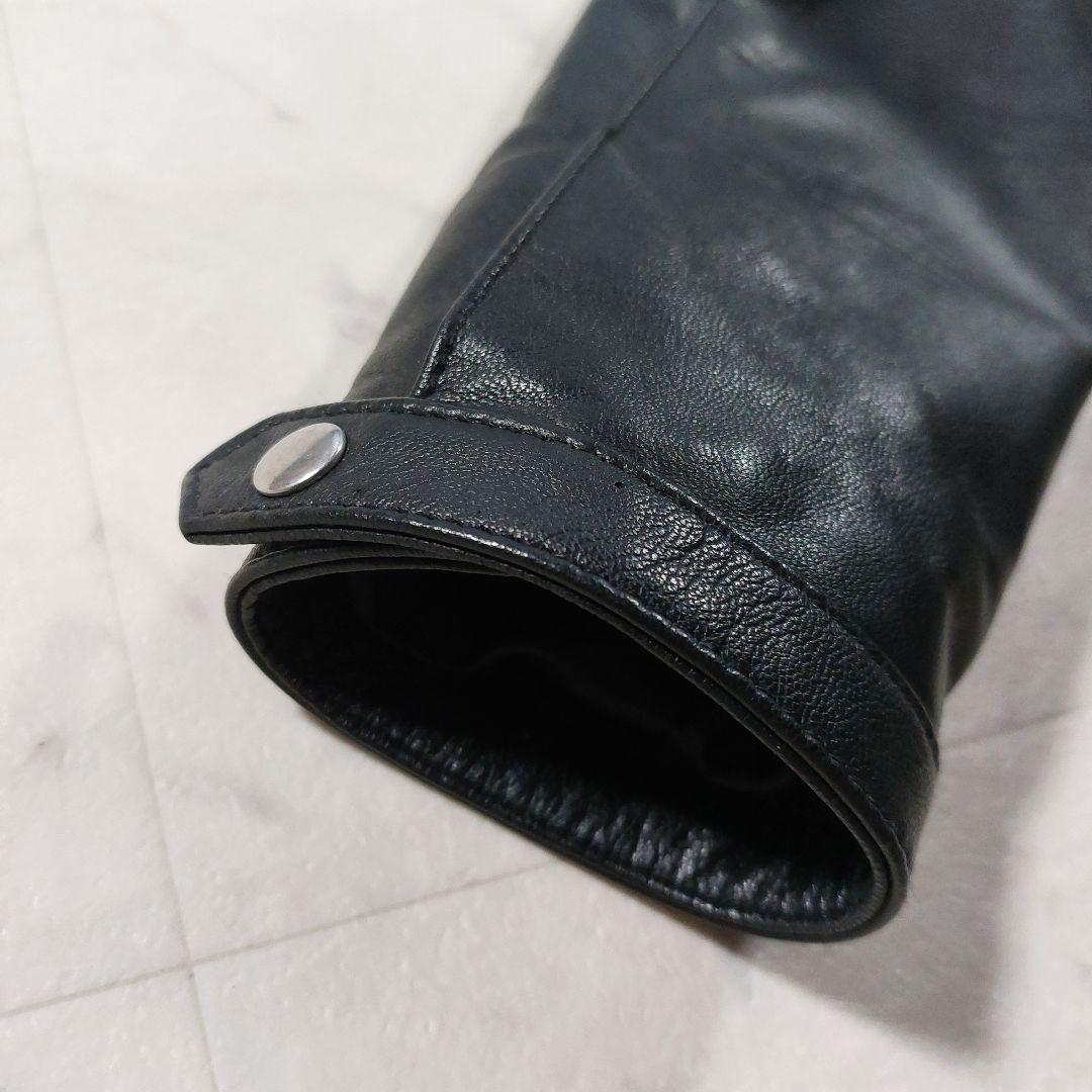 エイソス  本革 シングルライダースジャケット S相当 黒