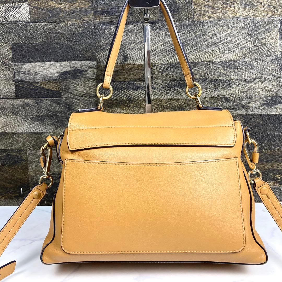 【美品】Chloe クロエ フェイデイ ハンドバック 2way レザー キャメル