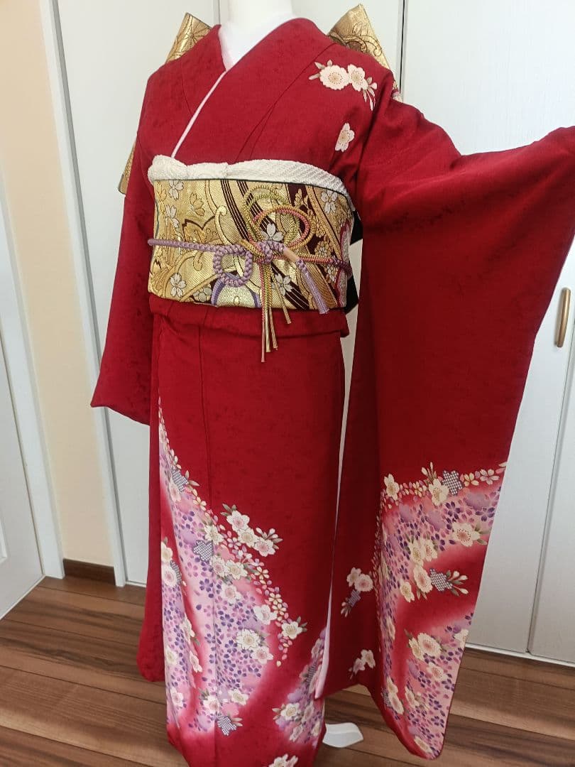 大幅値下げ　正絹振袖　フルセット　京都きもの友禅誂製　長襦袢付き　成人式　卒業式