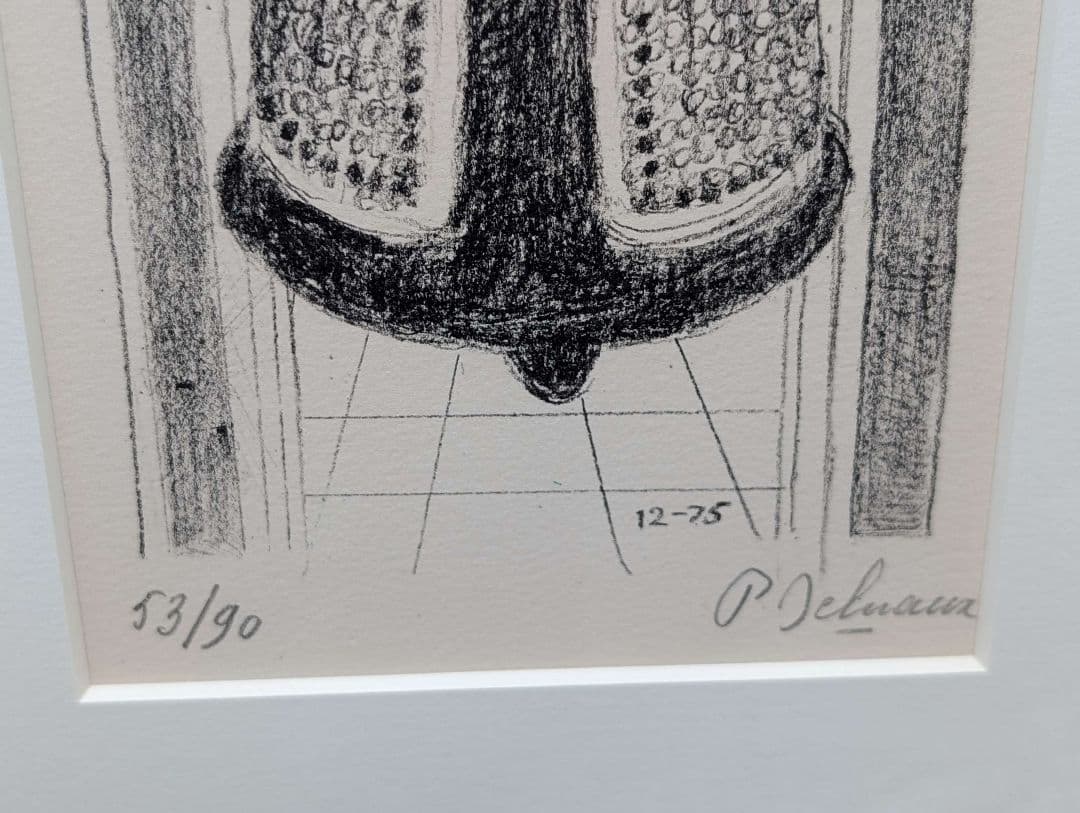 Paul Delvaux ポール・デルヴォー 石版画 「着衣のナイス」【額縁付】