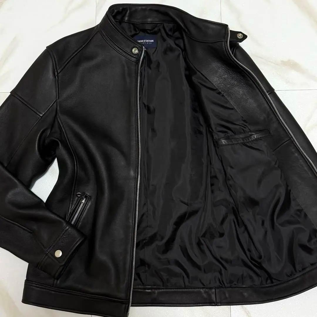 UNION STATION by メンズ・ビギ 羊革 ライダース ジャケット