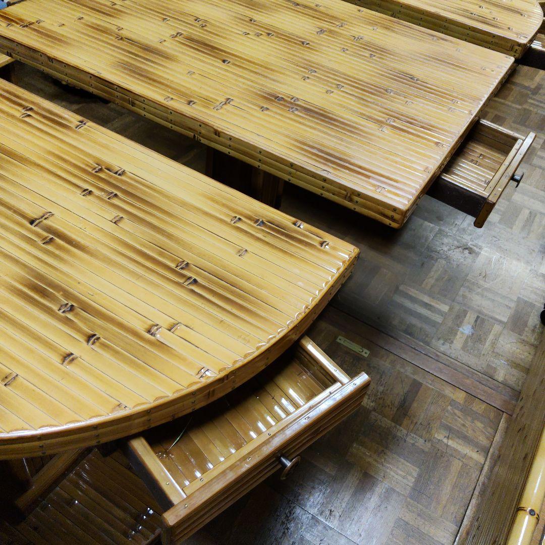 梅里竹芸　竹製キャスター付き　テーブル