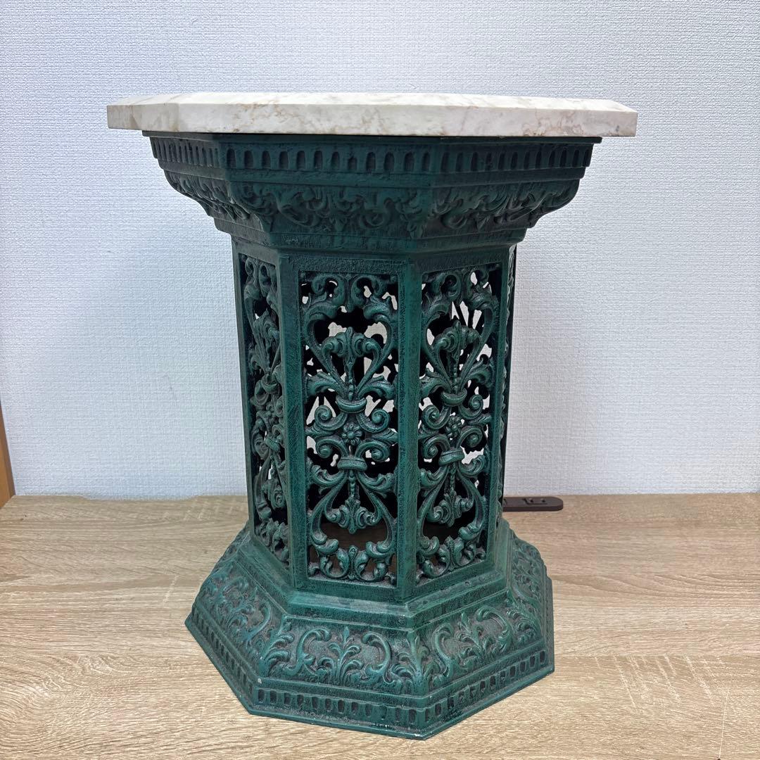 イタリア ロココ調　大理石 アンティーク　サイドテーブル＆花台