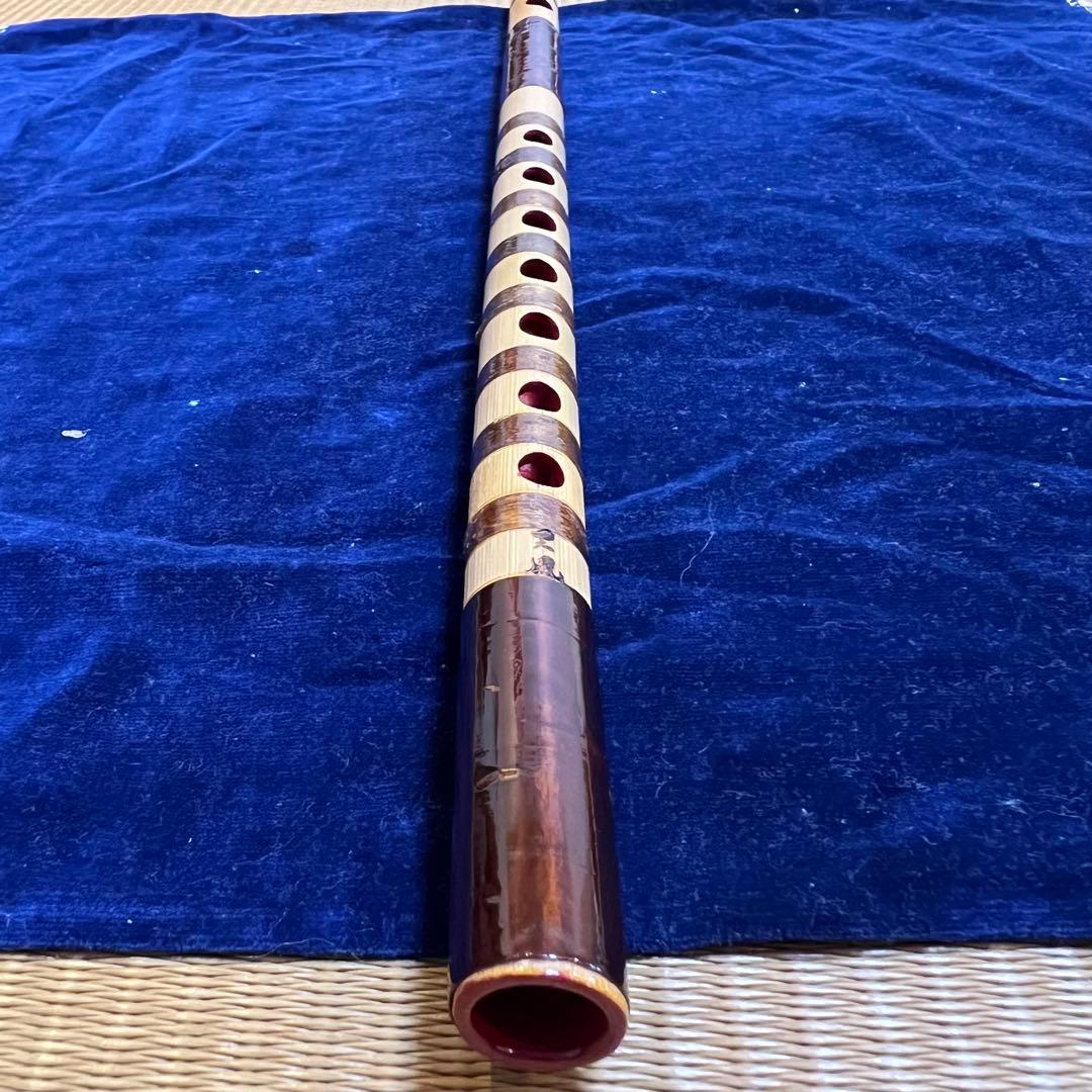 篠笛 桜皮巻 古典調 和楽器 焼印有 内本漆
