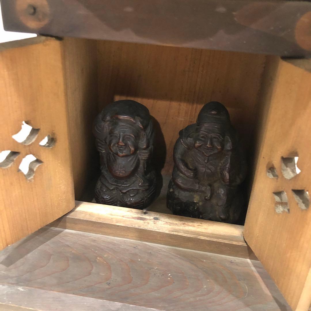 大黒様 恵比寿様 神様 木彫 置物 古美術 アンティーク 昭和 大正 レトロ