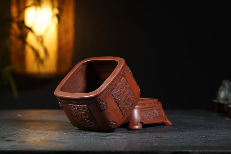 中国宜興 竜紋紫砂鉢 小花鉢 菖蒲盆栽 多肉植木鉢 小品盆栽鉢 大品盆栽鉢