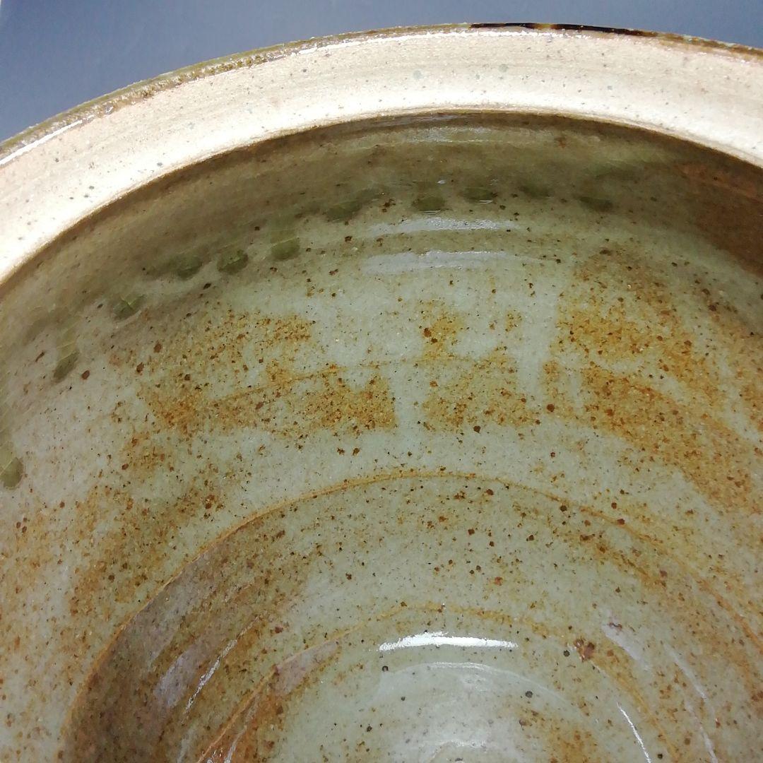 Ｓ７９１　水指　『灰釉黒流水指』『浩作』　共箱　茶道具