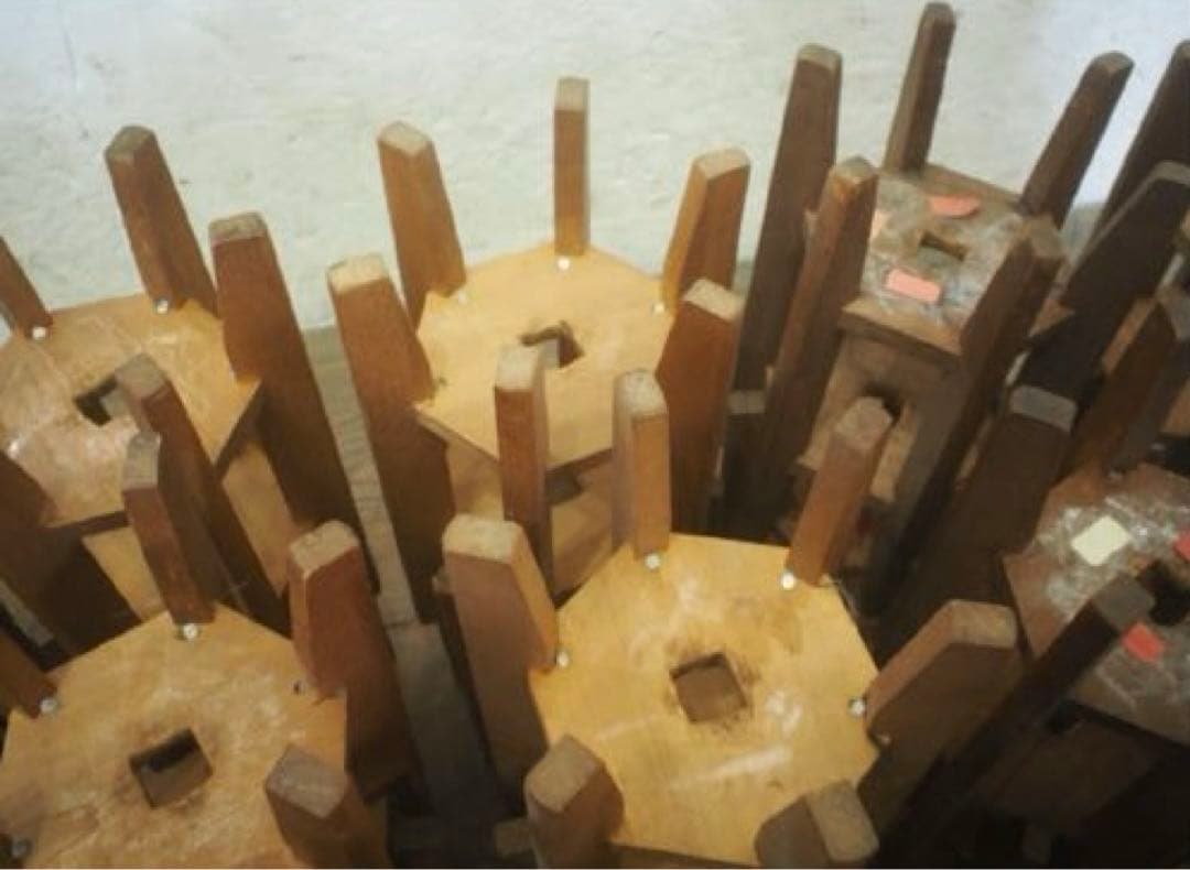 ◆38個珍しい6本脚木製糸巻きレトロ古民具糸車 オブジェインテリア アンティーク