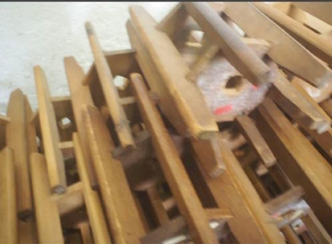 ◆38個珍しい6本脚木製糸巻きレトロ古民具糸車 オブジェインテリア アンティーク