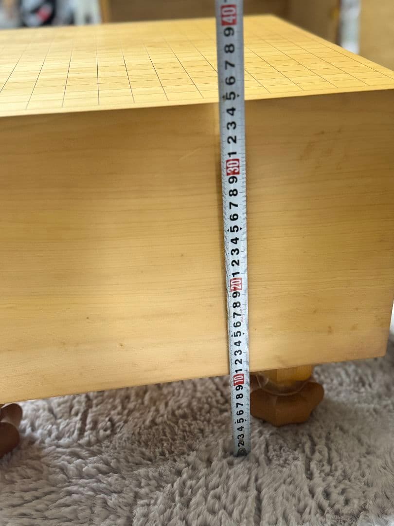 値下げ【囲碁】国産本榧　極厚　8寸碁盤＋本蛤、那智黒28号付き