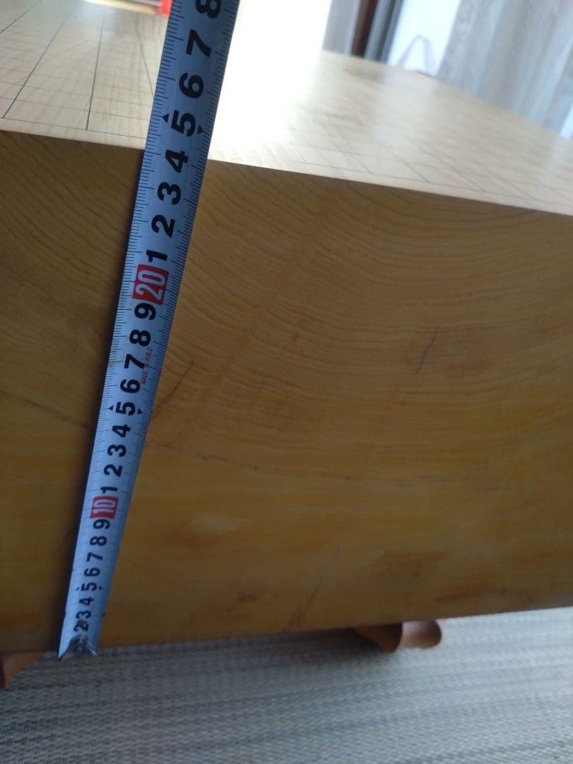 値下げ【囲碁】国産本榧　極厚　8寸碁盤＋本蛤、那智黒28号付き