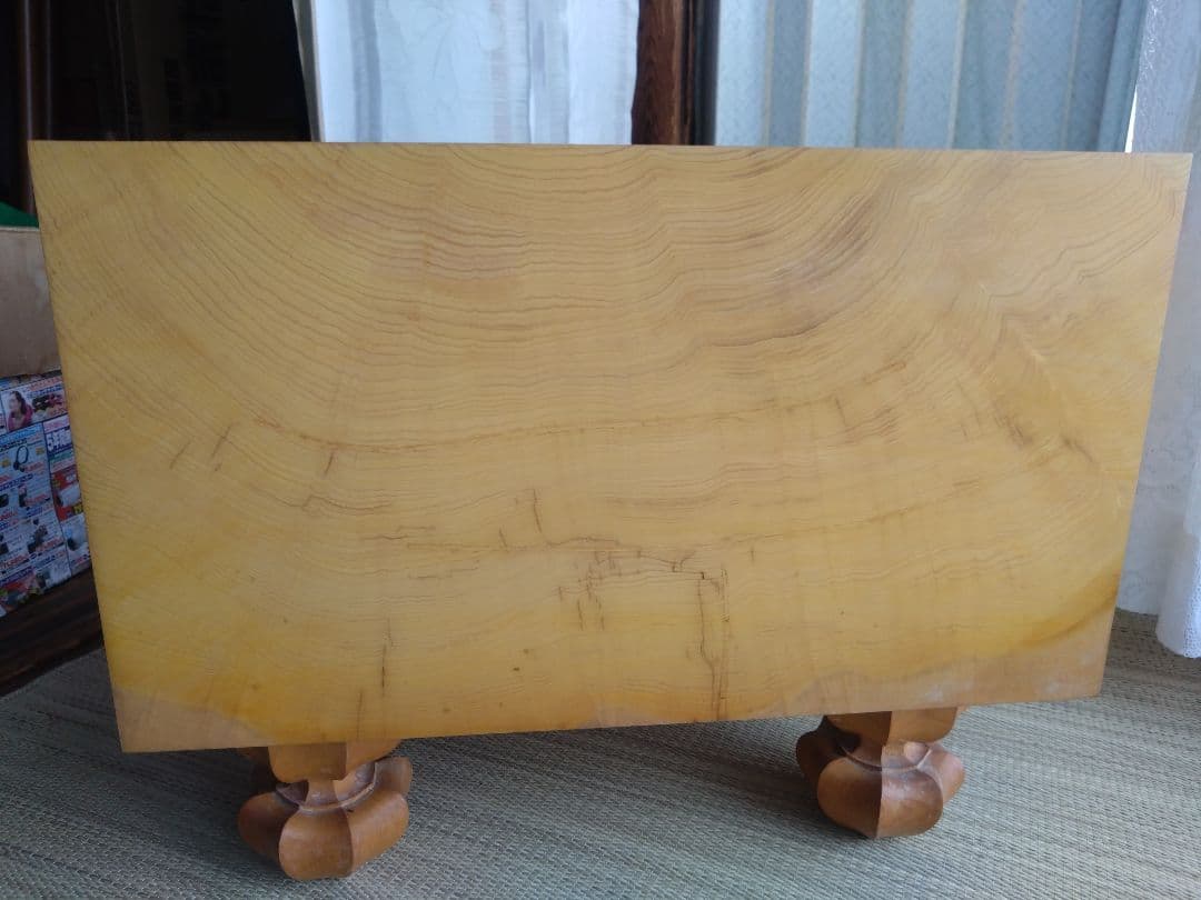 値下げ【囲碁】国産本榧　極厚　8寸碁盤＋本蛤、那智黒28号付き