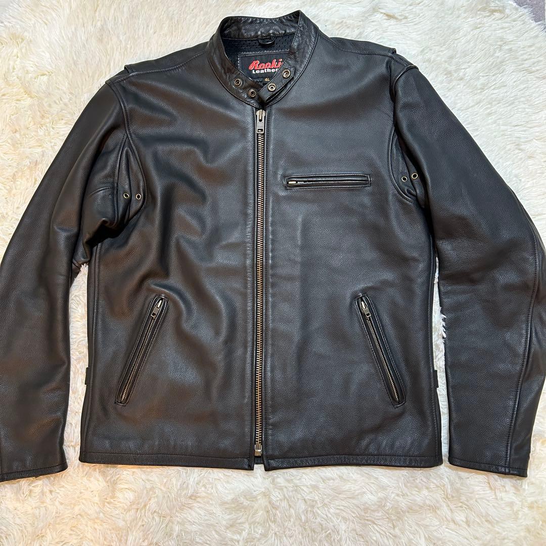 Rookie Leathers シングル ライダース ジャケット 4L 牛革