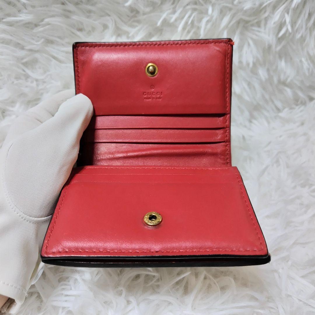 美品✨グッチ◇チェリースプリーム二つ折り財布　ゴールド金具インターロッキング