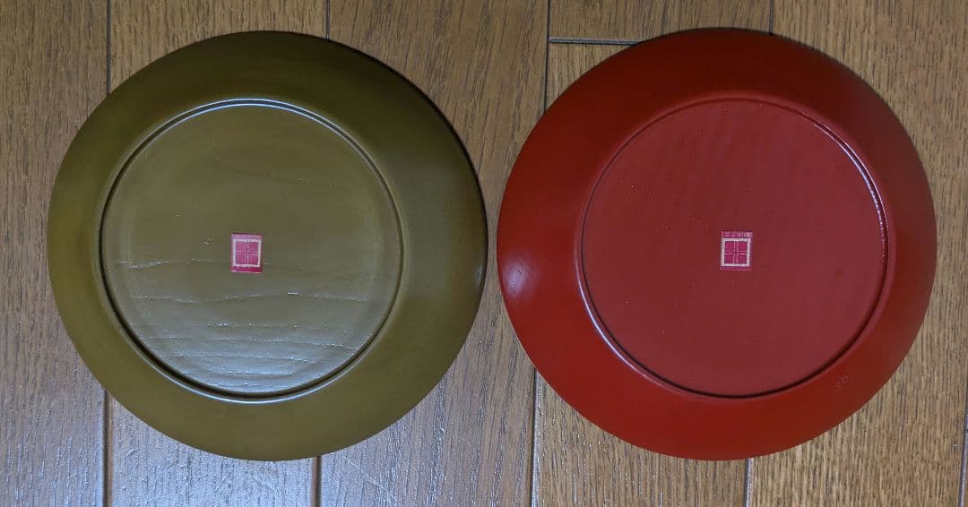 【未使用】野田行作 漆器 金箔文黒蛇の目銘々皿　5セット