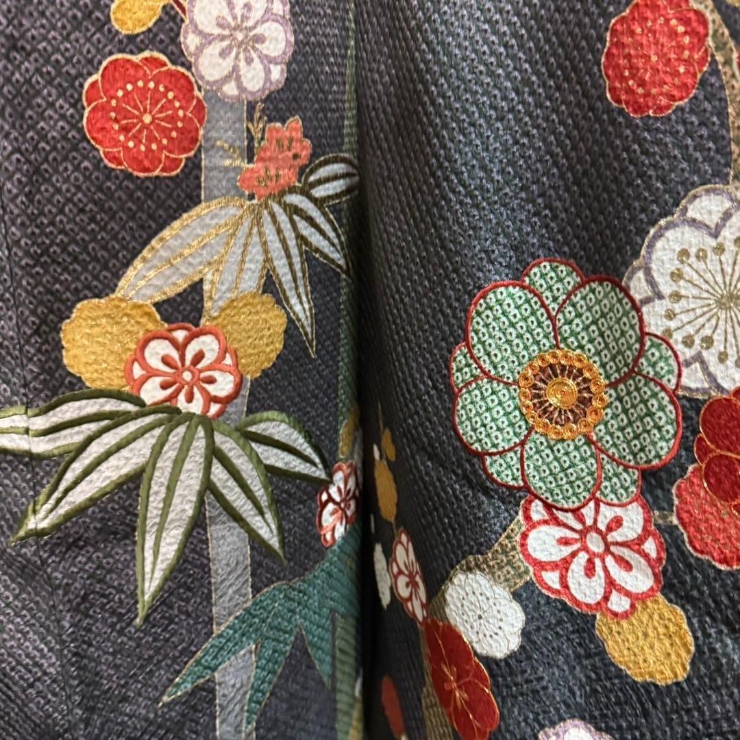 美品　総絞り　本絞り　松竹梅　金彩　駒刺繍　逸品　フルセット　振袖　振り袖