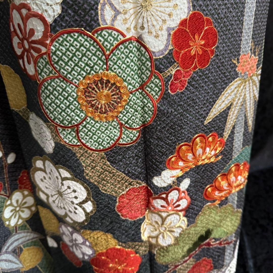 美品　総絞り　本絞り　松竹梅　金彩　駒刺繍　逸品　フルセット　振袖　振り袖