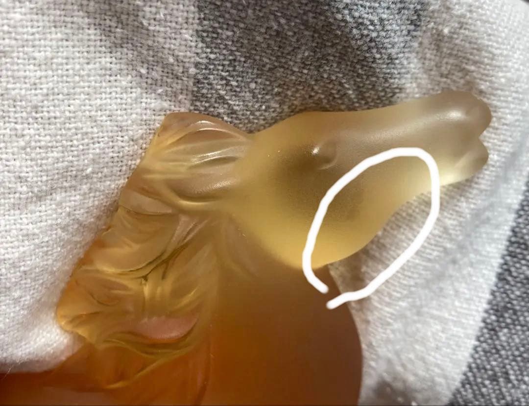 ラリック　馬　置物　アンバー　琥珀