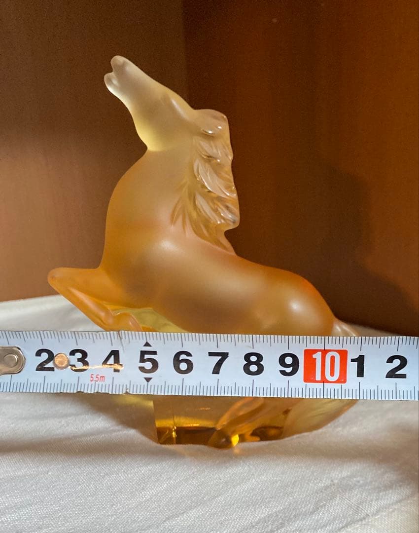 ラリック　馬　置物　アンバー　琥珀