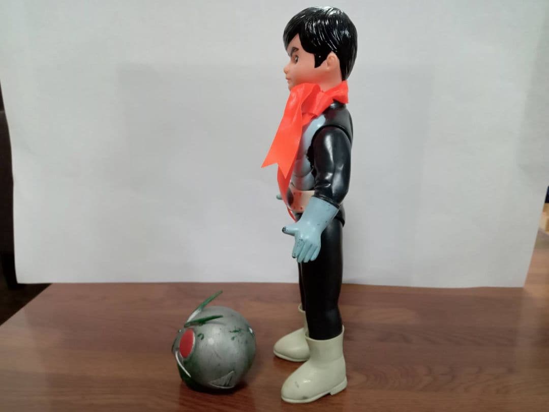 【美品完品】旧バンダイ　仮面ライダー　1号　面取れ　マスク取れ　ソフビ