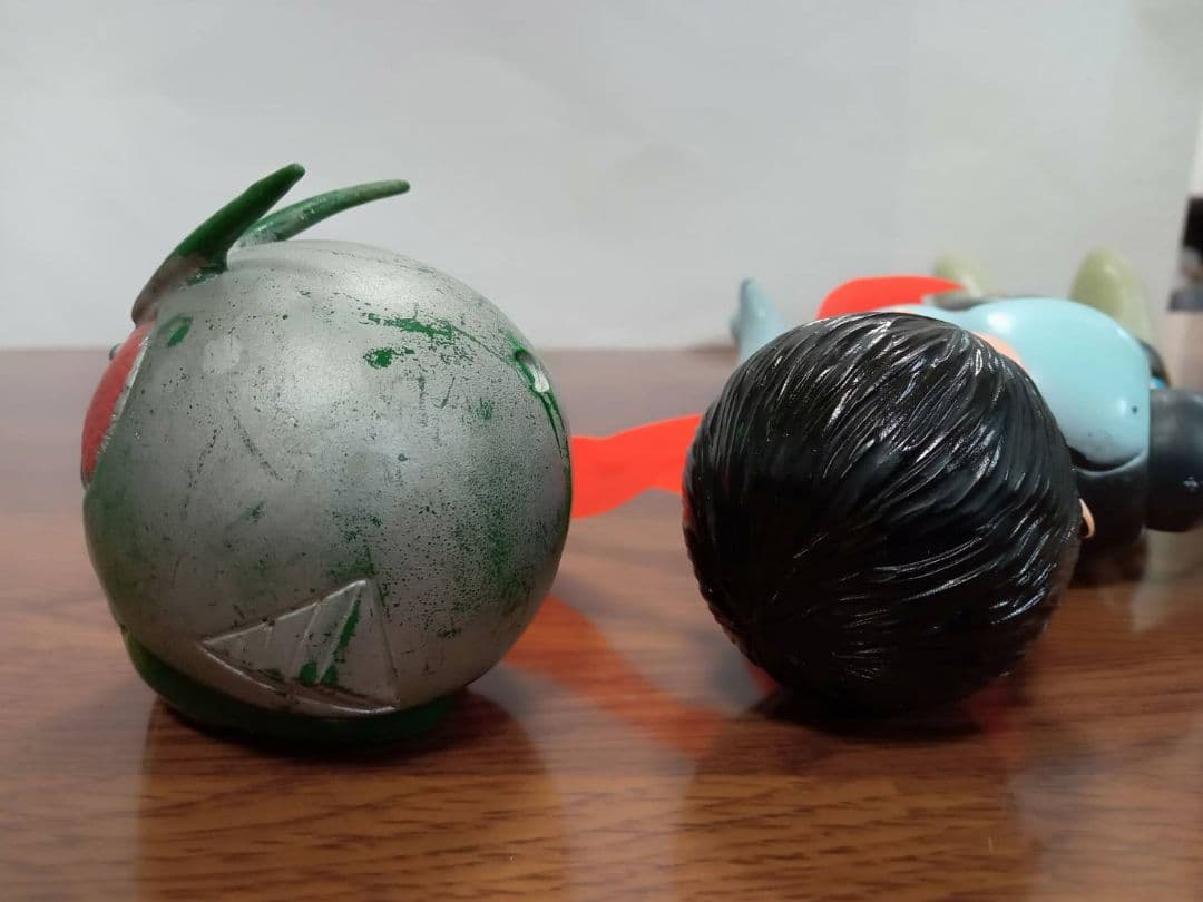 【美品完品】旧バンダイ　仮面ライダー　1号　面取れ　マスク取れ　ソフビ