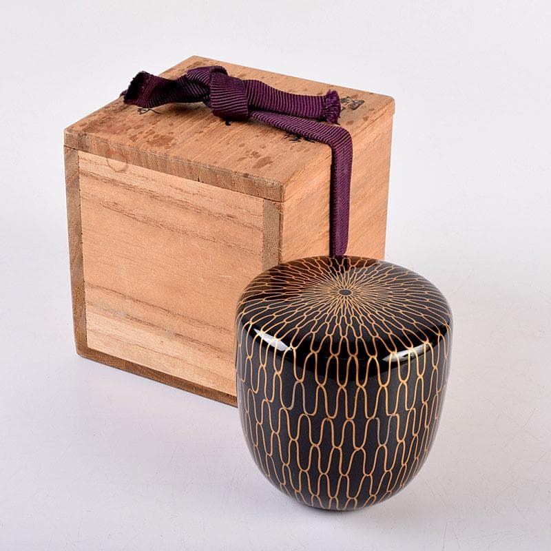 茶道具　正春作　網目金蒔絵　中棗　共箱　V　8435