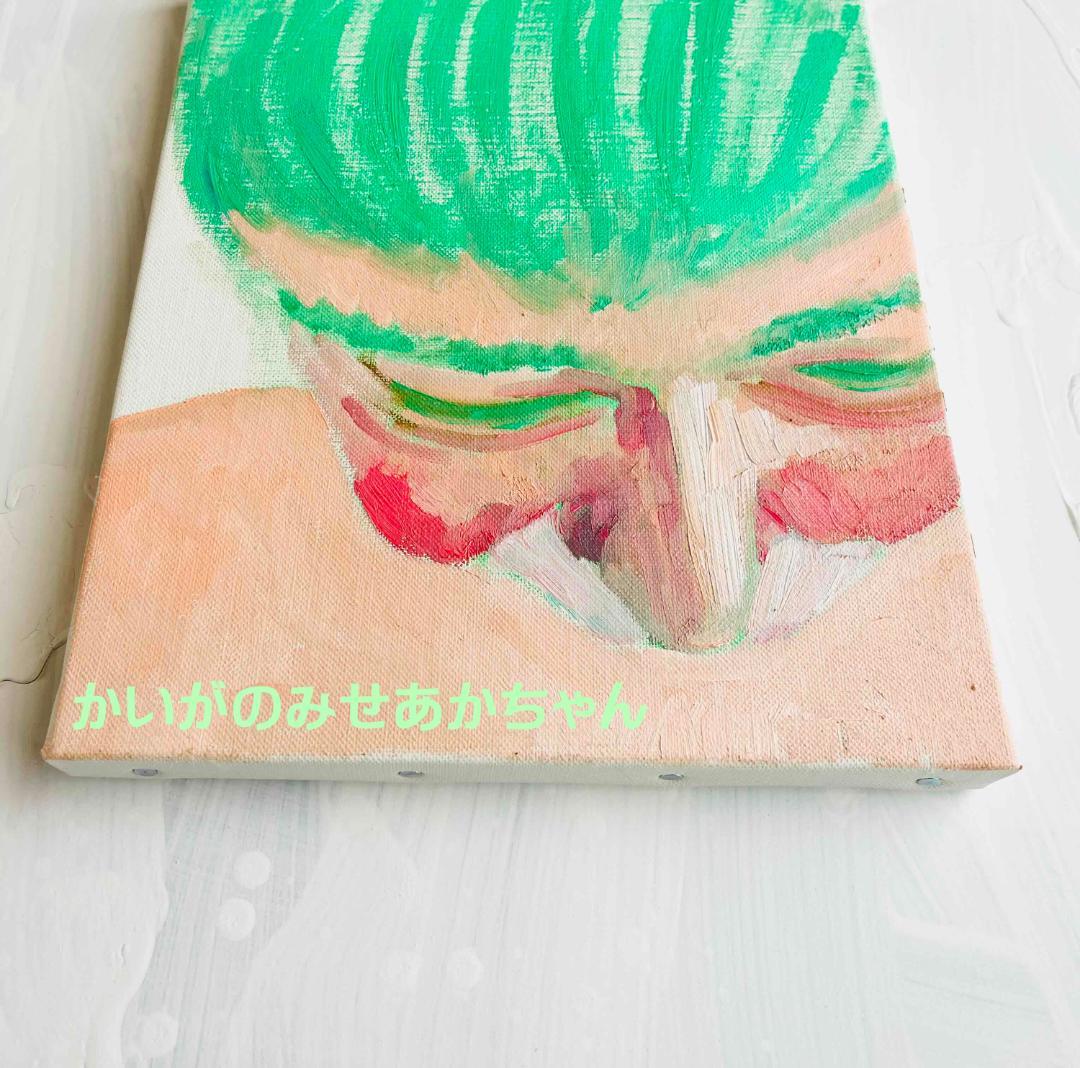 22×27㎝「僕のビール冷えてない２」油彩・原画・F3