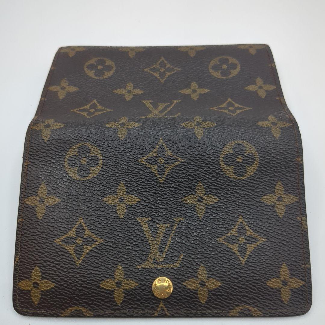 ルイヴィトン 二つ折り財布 トレゾール ブラウン モノグラム 外見美品