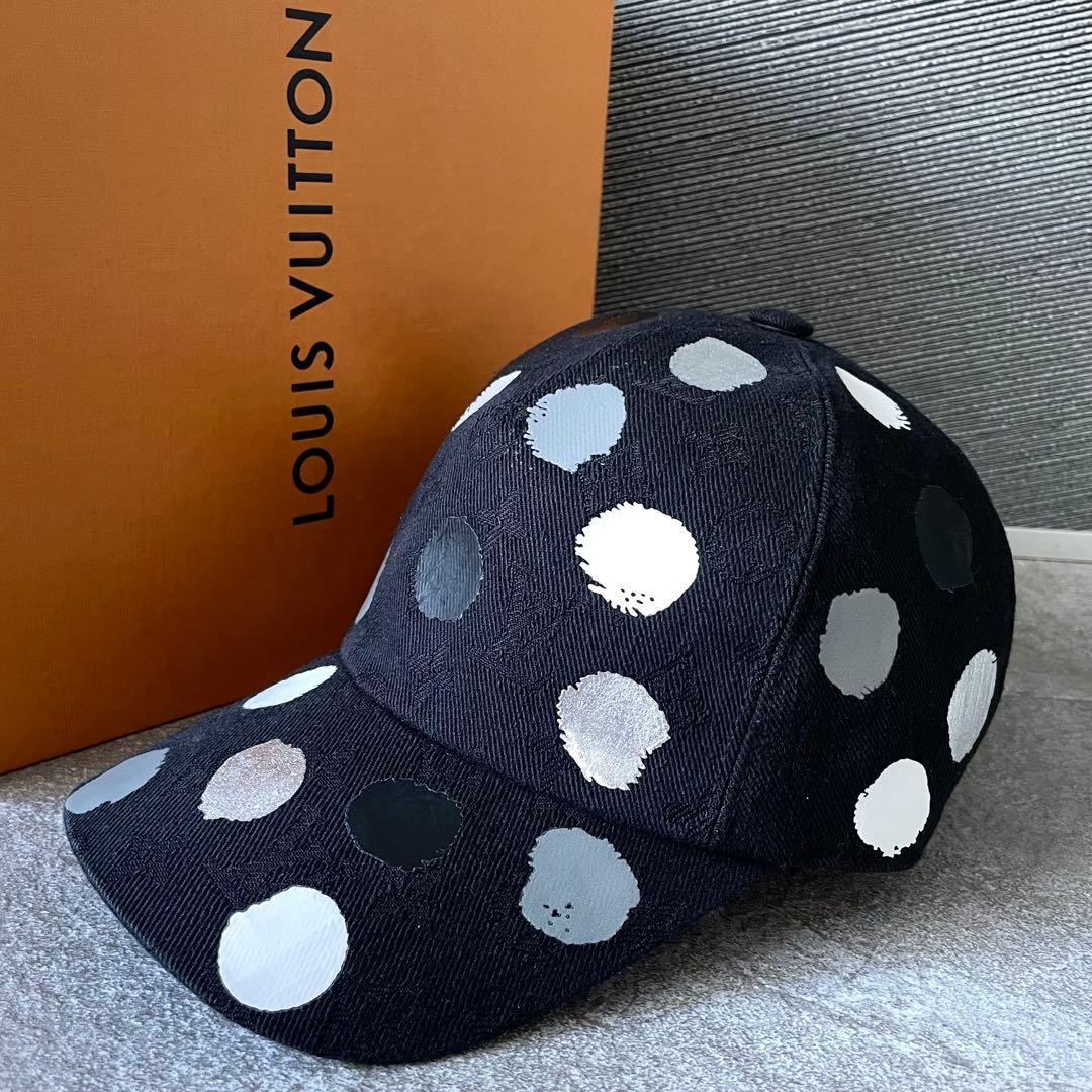 美品★ルイヴィトン×草間彌生　モノグラム・ジャカード　ドット　キャップ