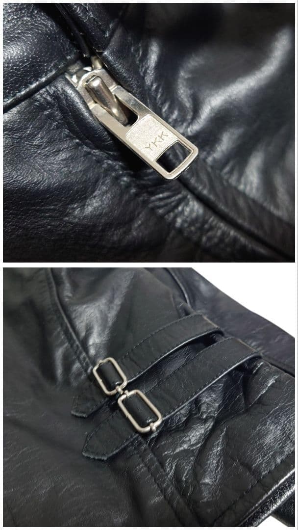 HORN WORKS 本革 ライダース レザー キルティング 5L 黒