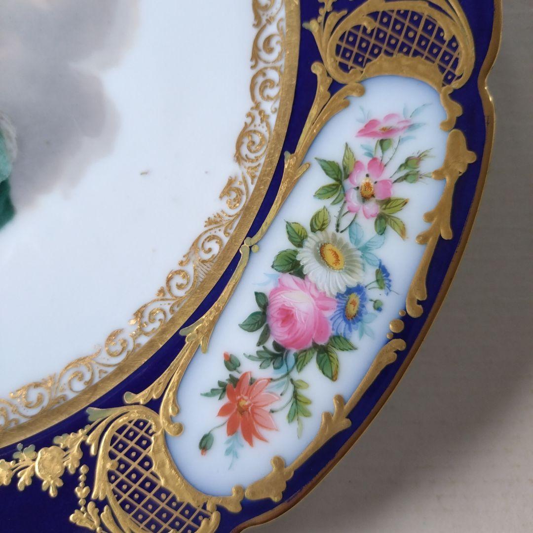 セーブルスタイル　絵皿　マリー・アントワネット