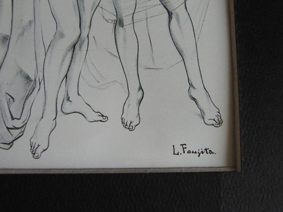 藤田嗣治、【La Jeunesse】、希少な額装用画集より、厳選、新品額装