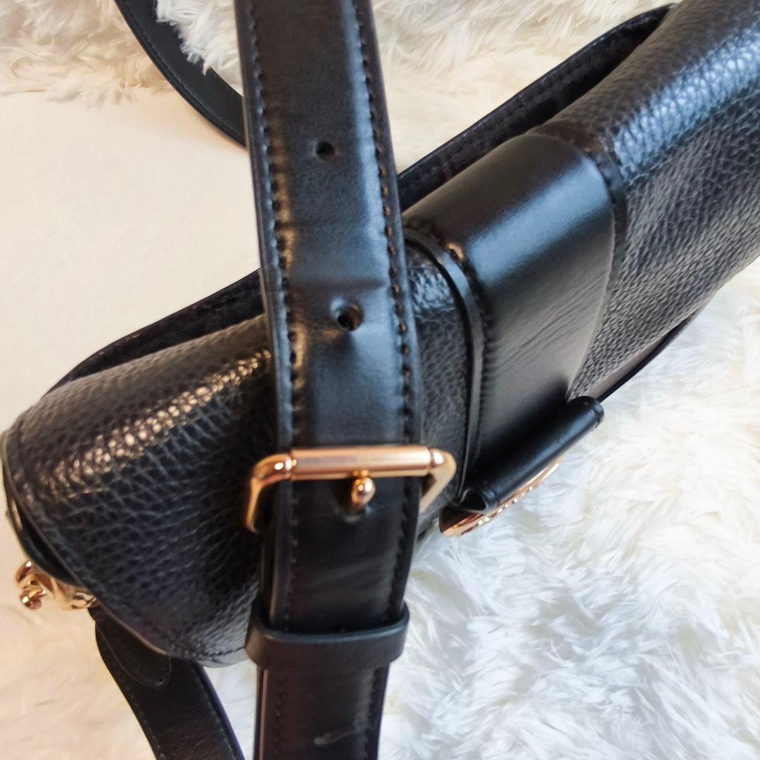 COACH ジョージー サドルバッグ シグネチャー 2way 黒