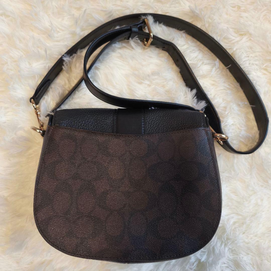 COACH ジョージー サドルバッグ シグネチャー 2way 黒
