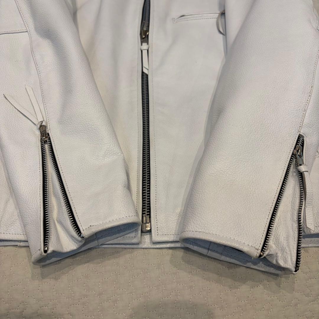 美品✨FREEDOM フリーダム　ライダースジャケット　ホワイト　40サイズ