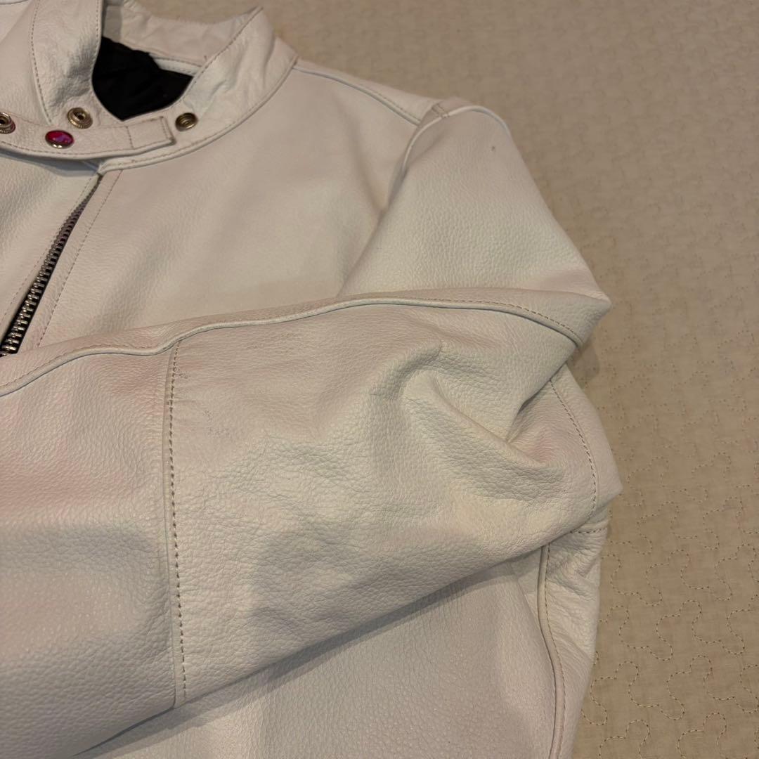 美品✨FREEDOM フリーダム　ライダースジャケット　ホワイト　40サイズ