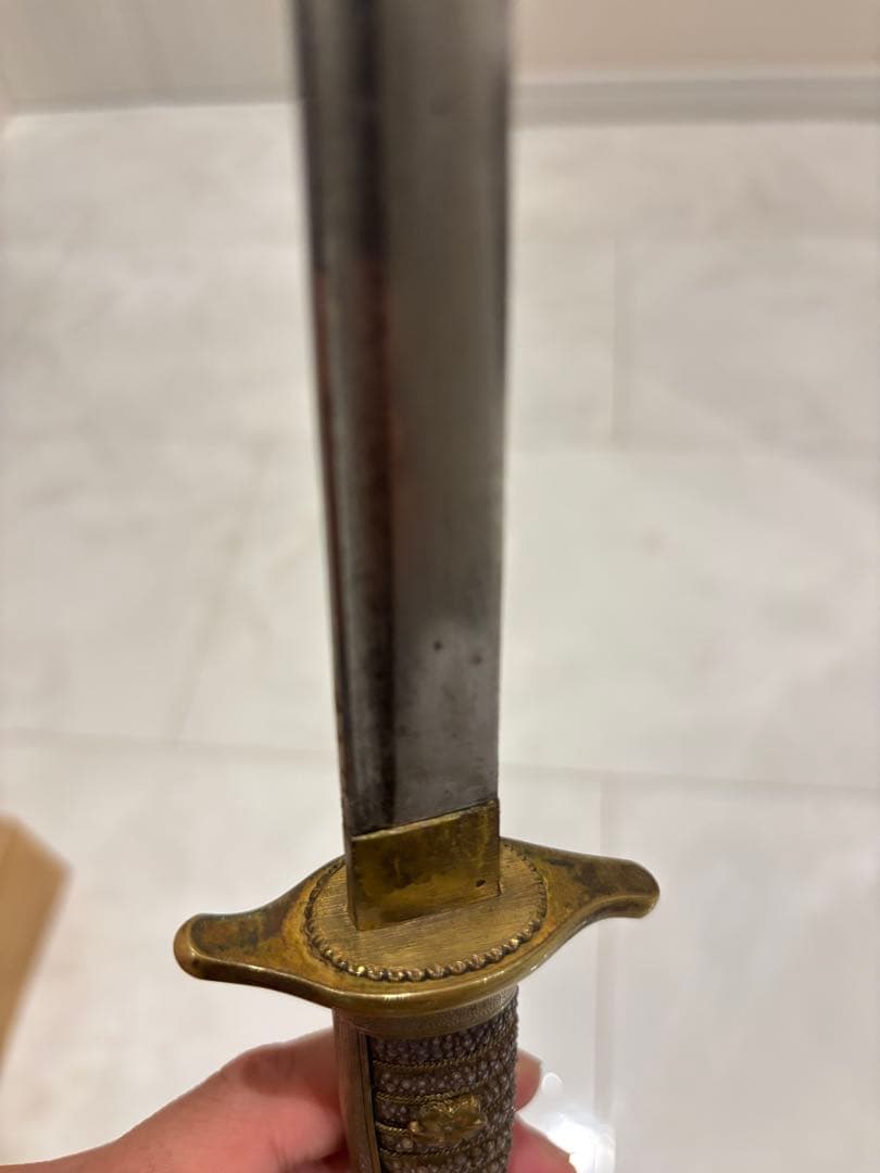 希少品　旧海軍 士官 短剣 鮫皮研ぎ出し 拵え　模造刀