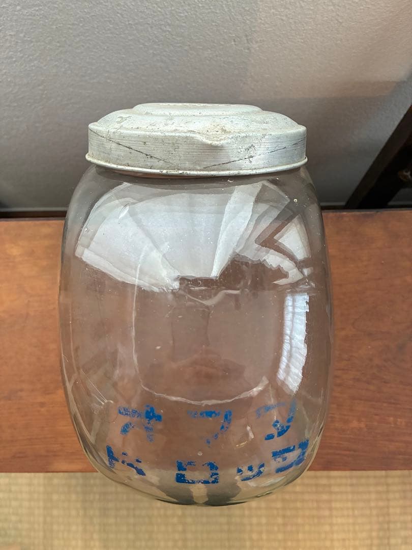 昭和 レトロ 菓子瓶 オマタドロップ 気泡 ガラス ガラス瓶 レトロ雑貨 希少