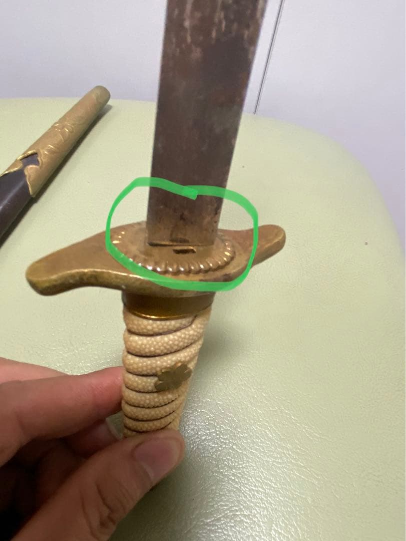 日本軍　軍刀　拵え　模造刀　指揮刀　儀礼刀　海軍短剣　ジャンク品全長42.5cm