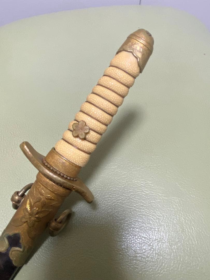 日本軍　軍刀　拵え　模造刀　指揮刀　儀礼刀　海軍短剣　ジャンク品全長42.5cm