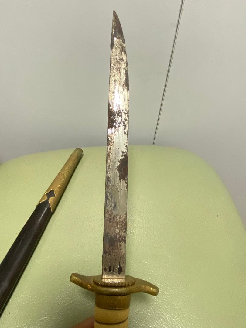 日本軍　軍刀　拵え　模造刀　指揮刀　儀礼刀　海軍短剣　ジャンク品全長42.5cm