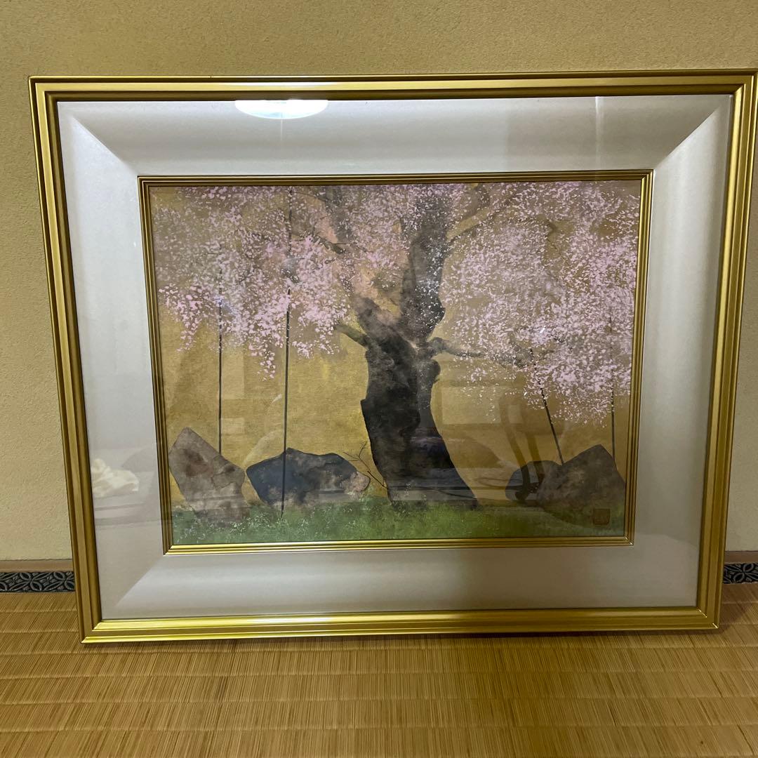 桜日本画 金色フレーム